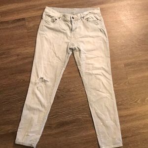 Stripped blue and white jeans